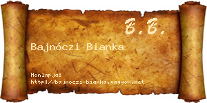 Bajnóczi Bianka névjegykártya
